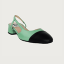 Chloe 1.5' Slingback Pistachio-Black Leather Flats andreacarrano 