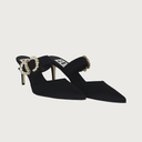 Iside Black Satin Jewel Heels andreacarrano 