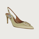 Jade Champagne Satin Jewel Heels andreacarrano 
