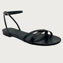 Valentina Carrano Vesta Black Cavaillino Leather VC Sandals Valentina Carrano 
