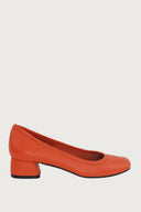 Elena Orange Leather Heels andreacarrano 