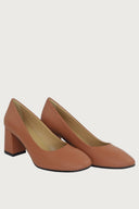 Serena Cognac Leather Heels andreacarrano 